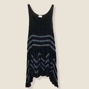 Free People Black and Gray asymmetric tunic top.